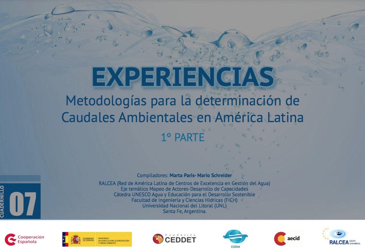 CUADERNILLOS #8 DE EXPERIENCIAS SOBRE METODOLOGÍAS PARA LA DETERMINACIÓN DE CAUDALES AMBIENTALES EN AMÉRICA LATINA - 2018
